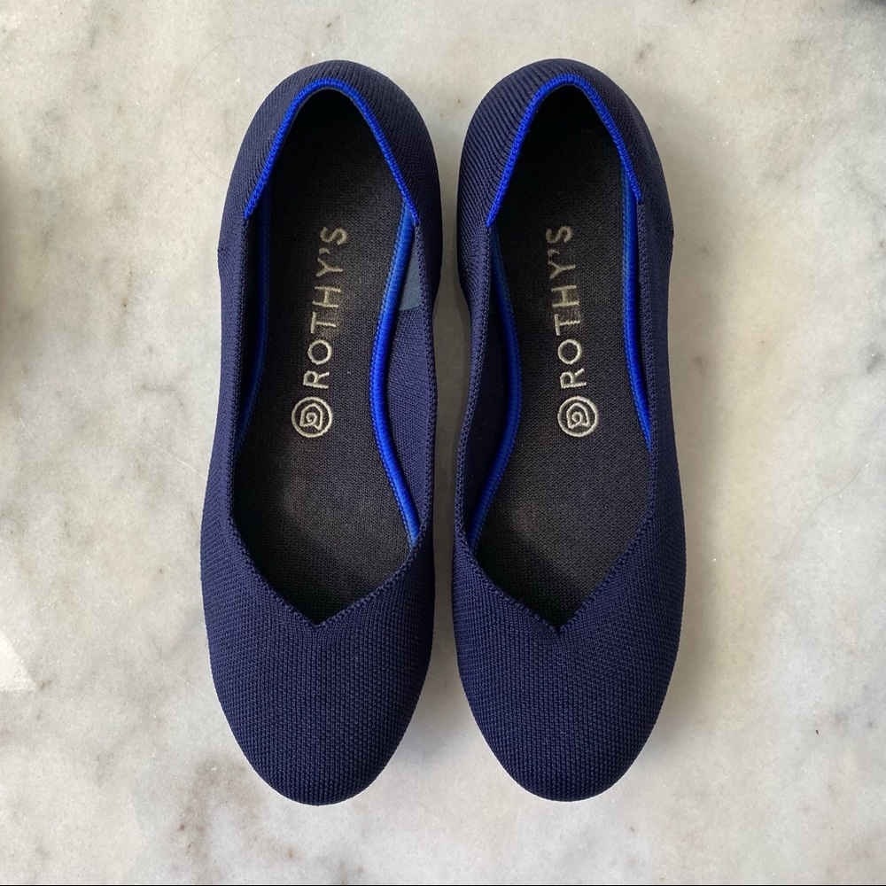 Rothy’s The Flat Maritime Navy Blue, Size 9.5